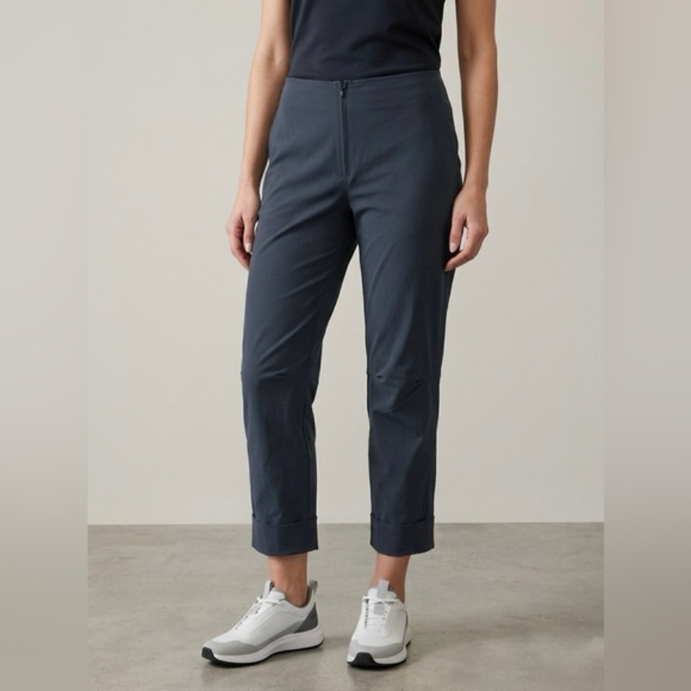 PORTO SAN FRANCISCO Vespa Knee Dart Cuffed Travel Pants Dark Blue